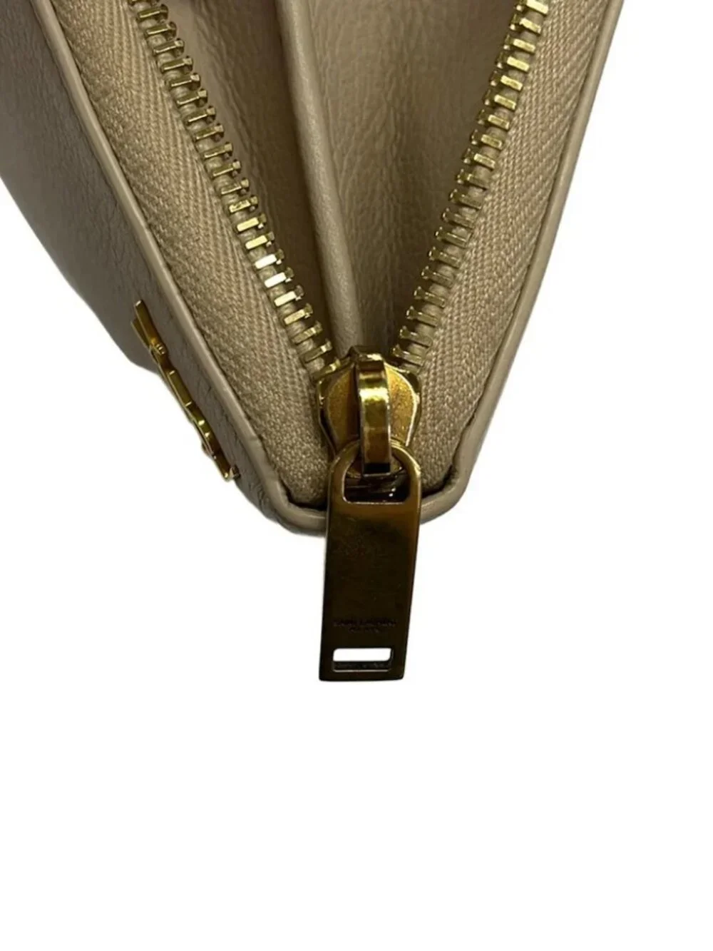 SAINT LAURENT PARIS - 637432 Gray Beige Leather Long Wallet - Picture 6 of 9